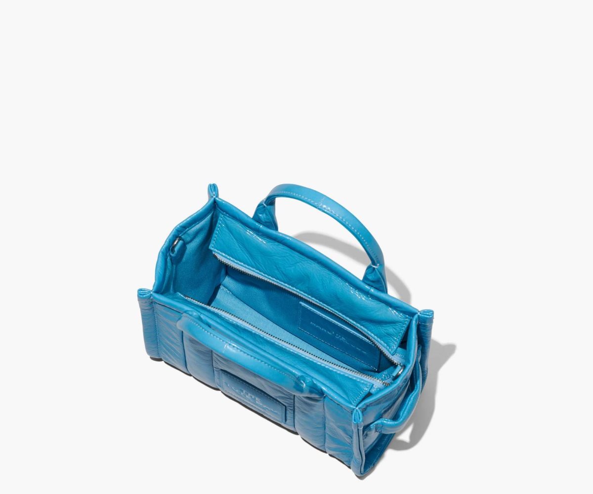 Marc Jacobs Shiny Crinkle Mini Tote Air Blue | 1436FQALY