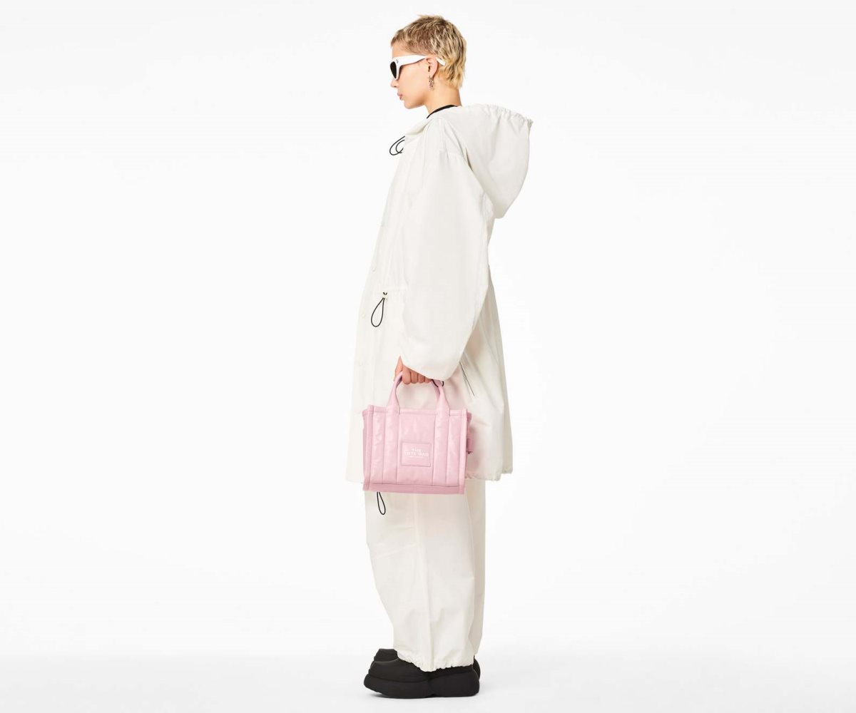Marc Jacobs Shiny Crinkle Mini Tote Bubblegum | 9856WZMVE