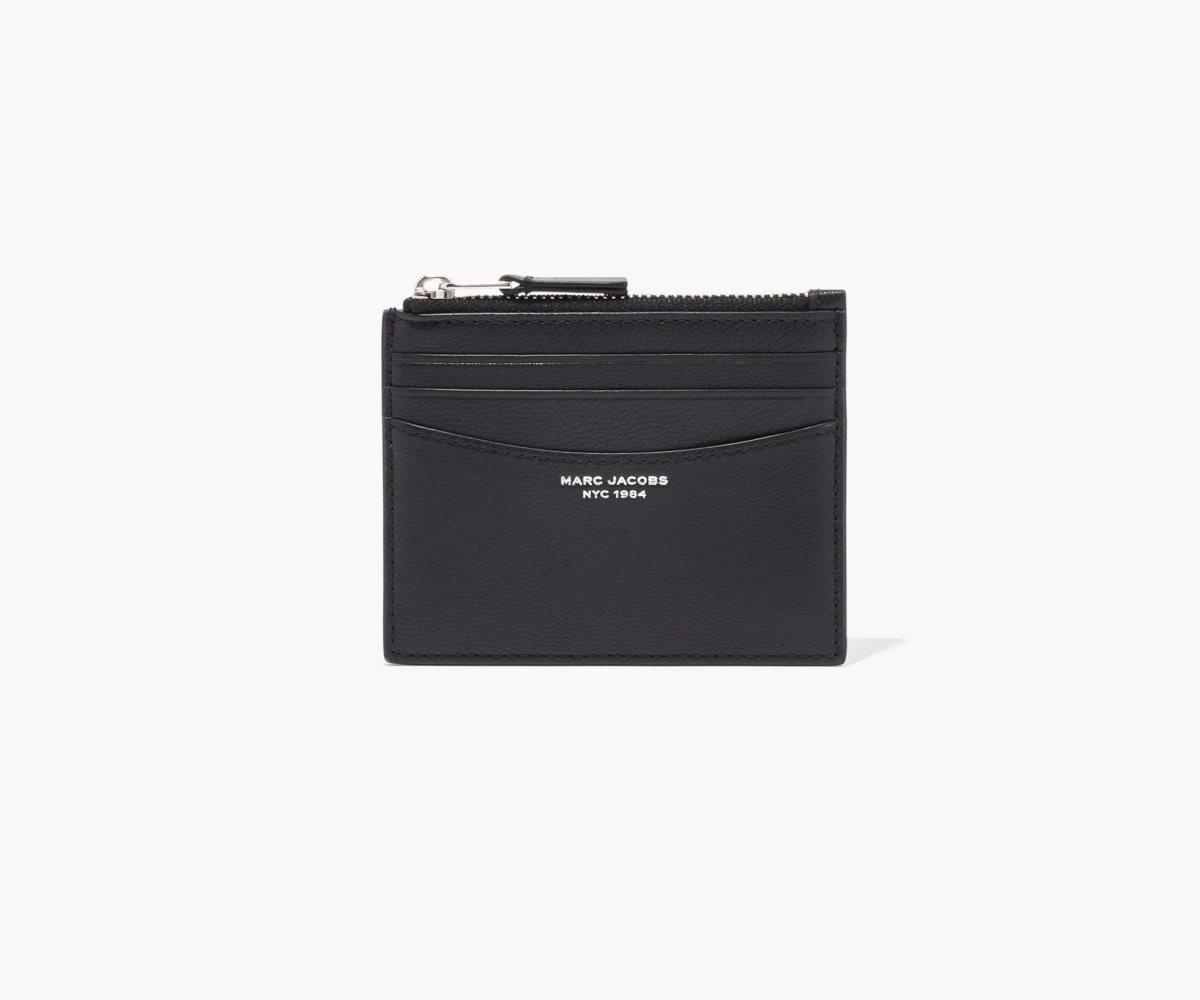 Marc Jacobs Slim 84 Zip Card Case Black | 5406FTNWB