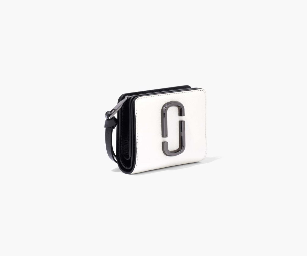Marc Jacobs Snapshot Mini Compact Wallet Black/White | 2396PJYBA
