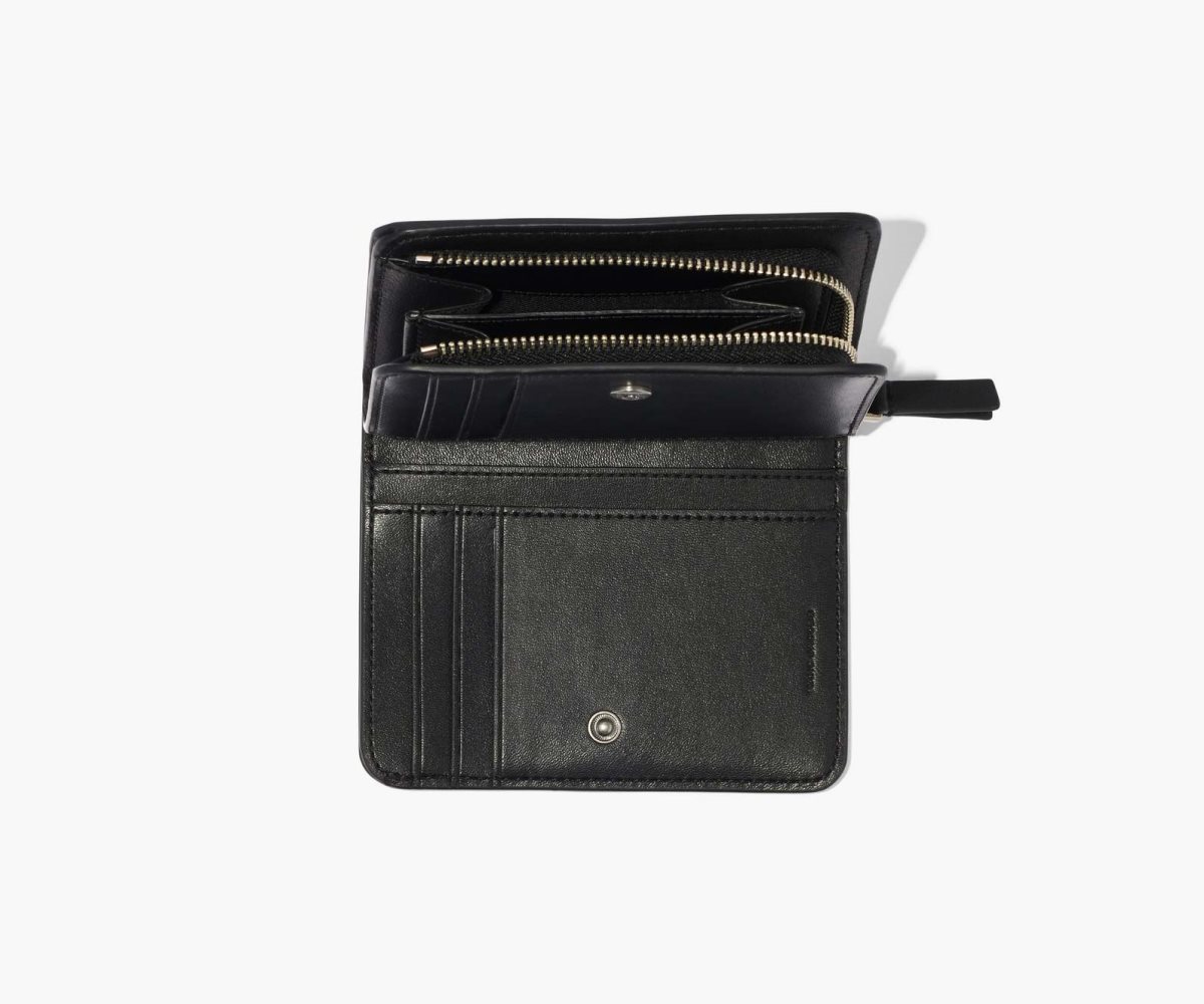 Marc Jacobs Striped J Marc Mini Compact Wallet Black/White | 9650HSUQX