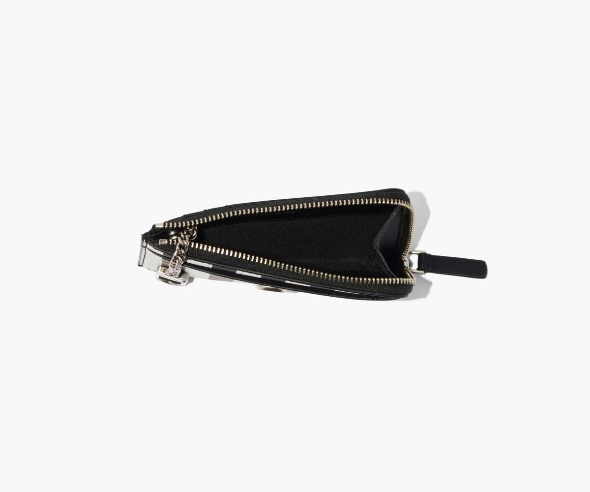 Marc Jacobs Striped J Marc Top Zip Multi Wallet Black/White | 8207HYBFE