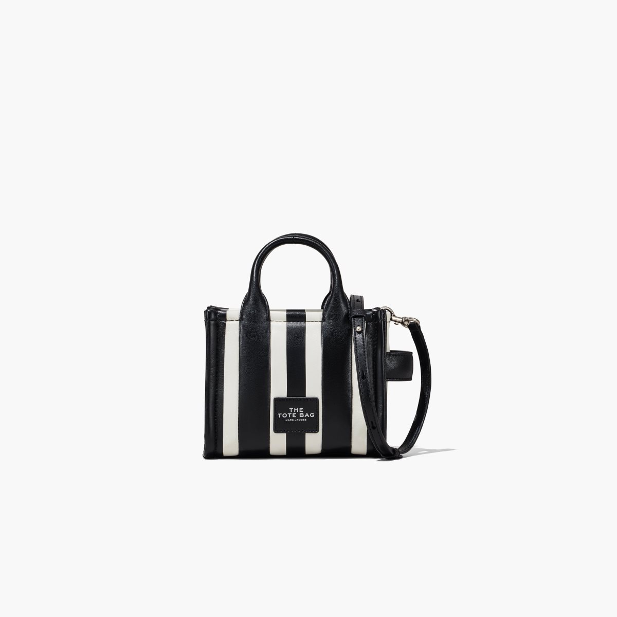 Marc Jacobs Striped Micro Tote Bag Black/White | 1724UDPQX
