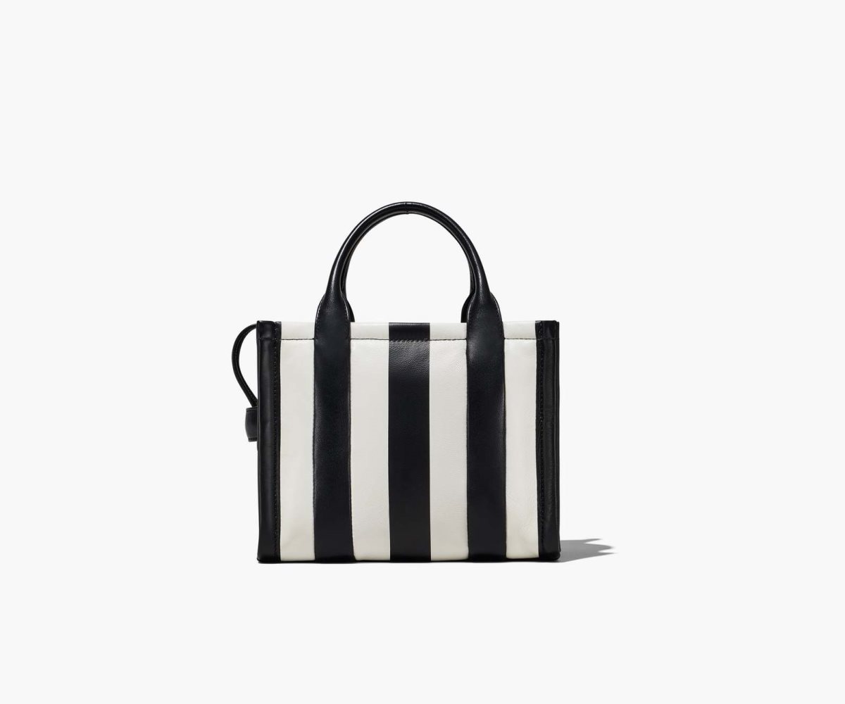 Marc Jacobs Striped Mini Tote Bag Black/White | 7405XTGOC