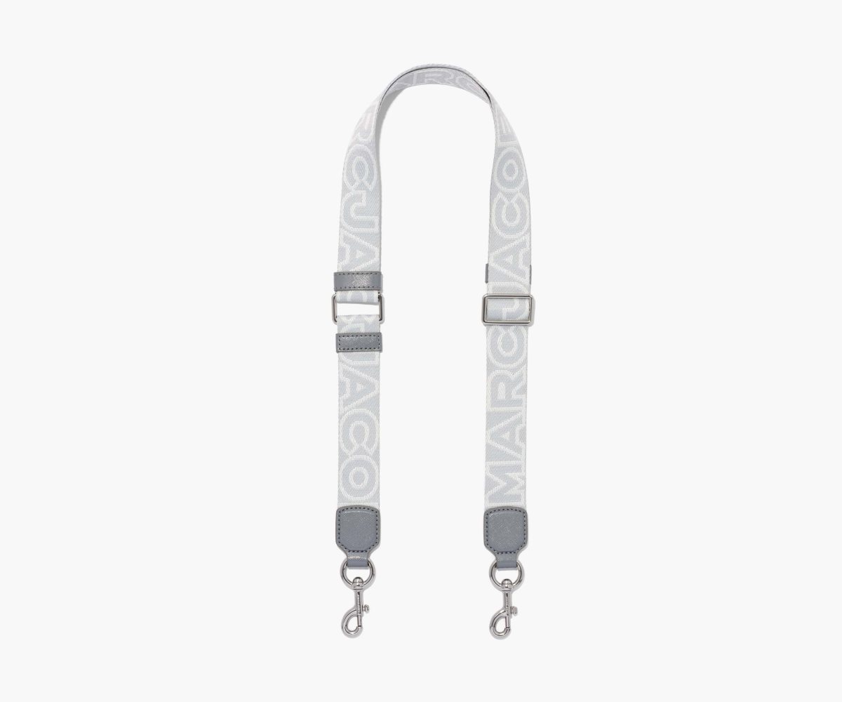 Marc Jacobs Thin Outline Logo Webbing Strap Wolf Grey Multi | 8519XVPEC