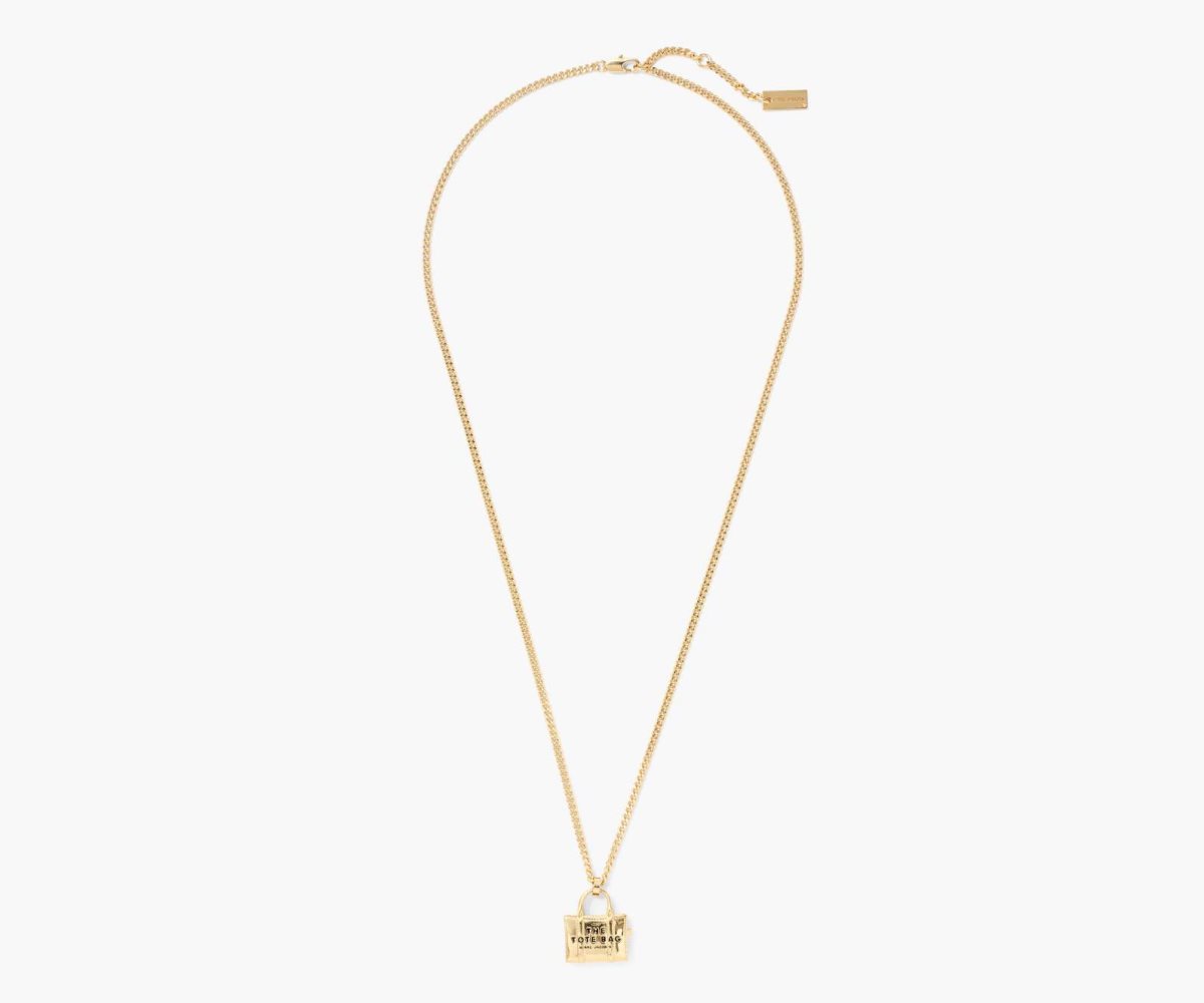 Marc Jacobs Tote Bag Necklace Light Antique Gold | 4963ODGVR