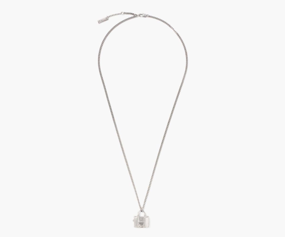 Marc Jacobs Tote Bag Necklace Light Antique Silver | 8617OSXEI