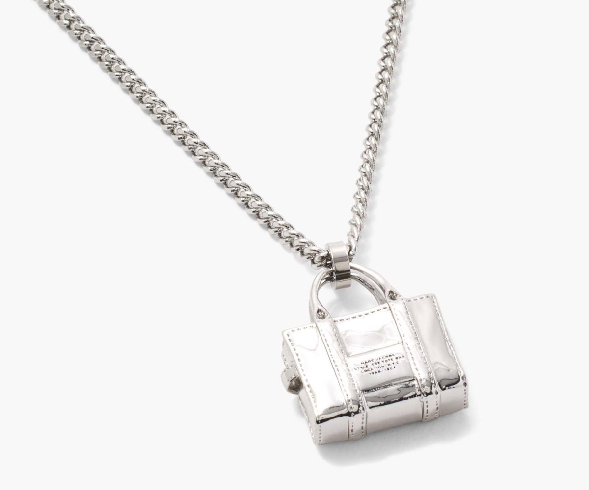 Marc Jacobs Tote Bag Necklace Light Antique Silver | 8617OSXEI