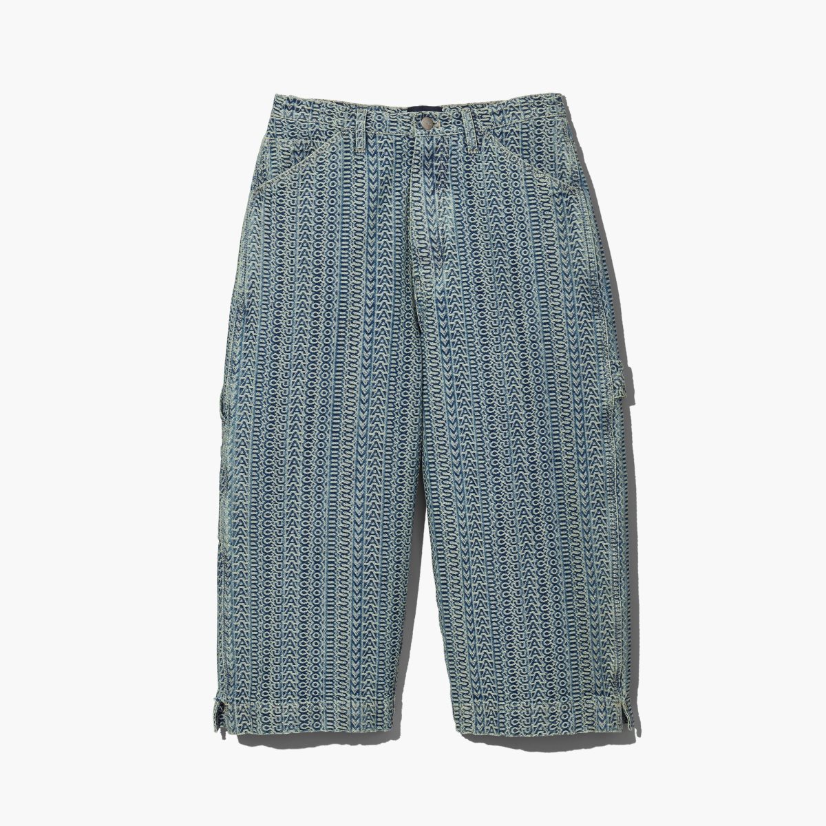 Marc Jacobs Washed Monogram Oversized Denim Short Sun Faded Denim | 9465DBXQU