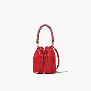Marc Jacobs Leather Micro Bucket Bag True Red | 8492TQISN