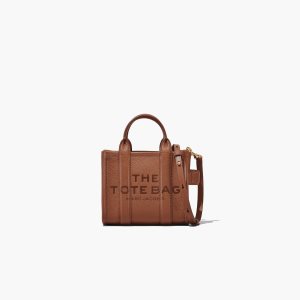 Marc Jacobs Leather Micro Tote Bag Argan Oil | 7910VENDI