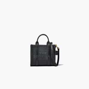 Marc Jacobs Leather Micro Tote Bag Black | 0514EJMCS