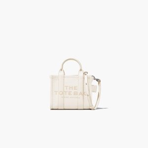 Marc Jacobs Leather Micro Tote Bag Cotton/Silver | 1937POJLQ