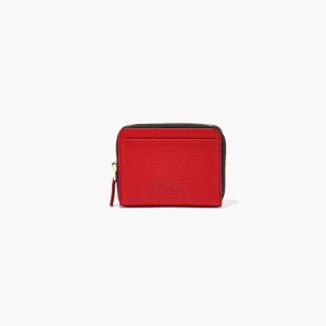Marc Jacobs Leather Zip Around Wallet True Red | 2095WLHDV