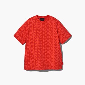 Marc Jacobs Monogram Big T-Shirt Electric Orange/True Red | 1064NSYHD