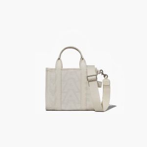 Marc Jacobs Outline Monogram Mini Tote Bag Eggshell/Optic White | 7853CWODF